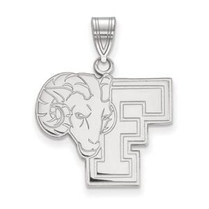 10k White Gold Fordham U Large Mascot Pendant